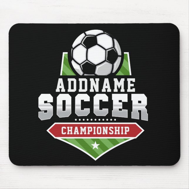 Customise Soccer ADD TEXT Varsity Team Player  Mouse Mat (Front)