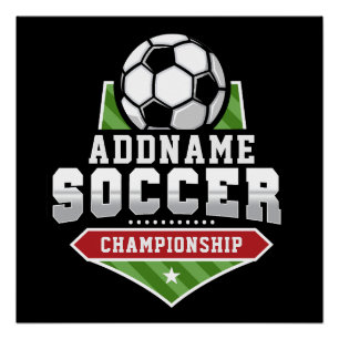 Customise Soccer ADD TEXT Varsity Team Player  Poster