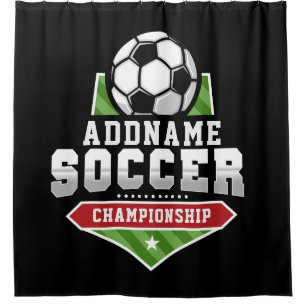 Customise Soccer ADD TEXT Varsity Team Player  Shower Curtain