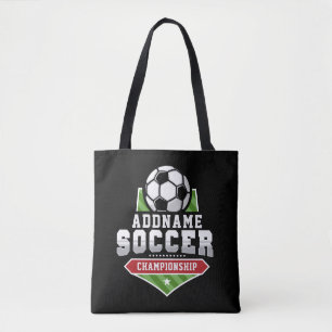 Customise Soccer ADD TEXT Varsity Team Player  Tote Bag