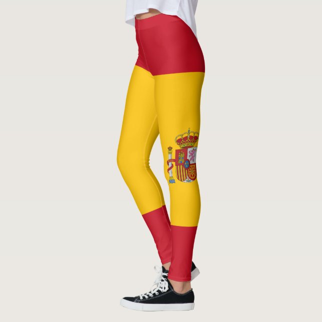 Customise Spain National Flag Leggings (Left)