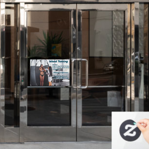 Customise Spray Tanning Booth Business 2 Window Cling