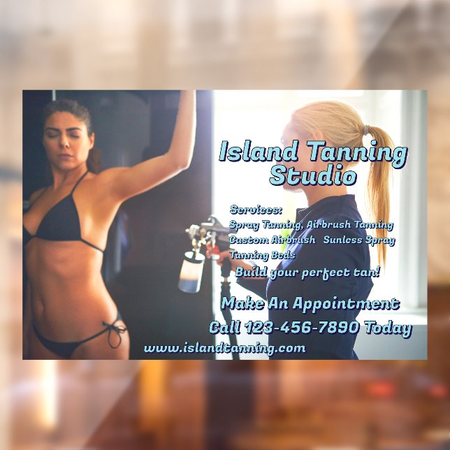 Customise Spray Tanning Booth Business 3 Window Cling (Sheet 2)