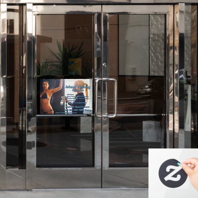 Customise Spray Tanning Booth Business 3 Window Cling (Office Door)