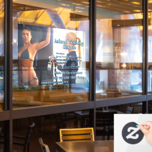 Customise Spray Tanning Booth Business 3 Window Cling