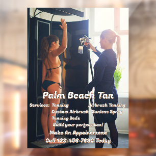 Customise Spray Tanning Booth Business 4  Window Cling