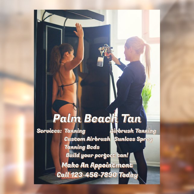 Customise Spray Tanning Booth Business 4  Window Cling (Sheet 2)