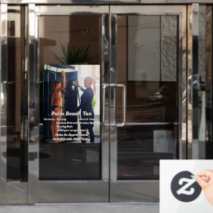 Customise Spray Tanning Booth Business 4 Window Cling