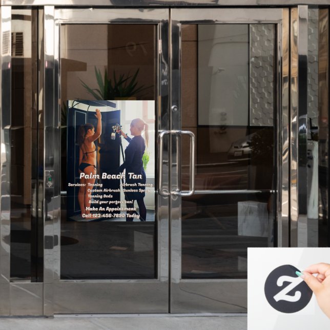 Customise Spray Tanning Booth Business 4  Window Cling (Office Door)