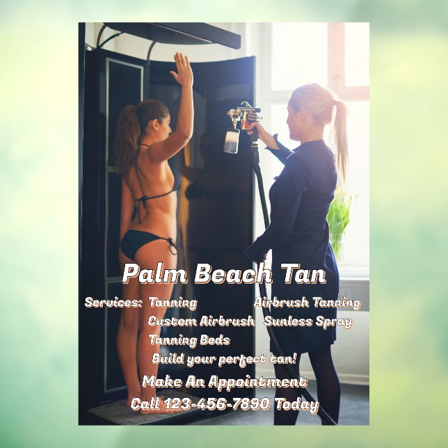 Customise Spray Tanning Booth Business 4  Window Cling (Sheet 3)