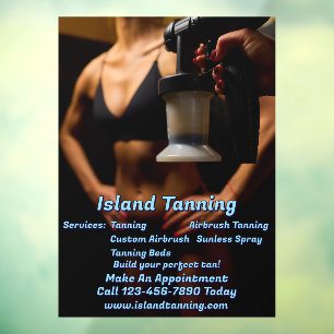 Customise Spray Tanning Booth Business 5 Window Cling
