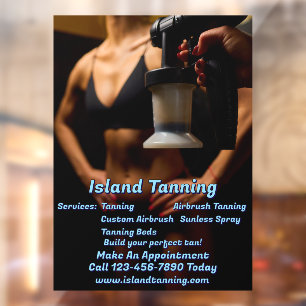 Customise Spray Tanning Booth Business 5 Window Cling