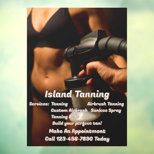 Customise Spray Tanning Booth Business  Window Cling (Sheet 3)
