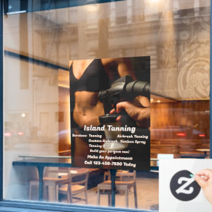 Customise Spray Tanning Booth Business  Window Cling