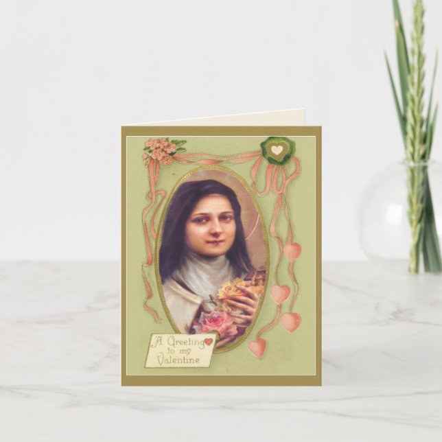 Customise St. Therese Valentine's Day Holiday Card (Front)