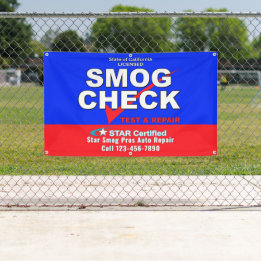 Customise Star Certified Smog Test Automotive Shop Banner