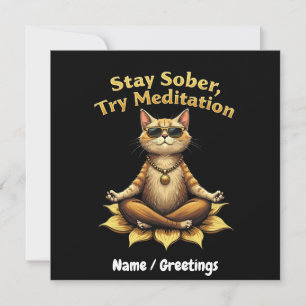 Customise Stay Sober Try Meditation Path to Win Invitation