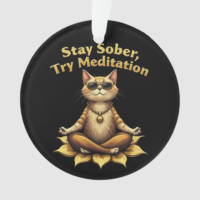 Customise Stay Sober Try Meditation Path to Win Ornament (Front)