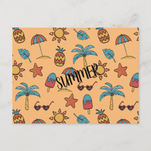 Customise Summer Pattern Postcard