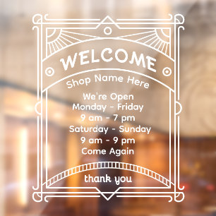 Customise Sunrise Restaurant Cafe Shop Open Hour 2 Window Cling