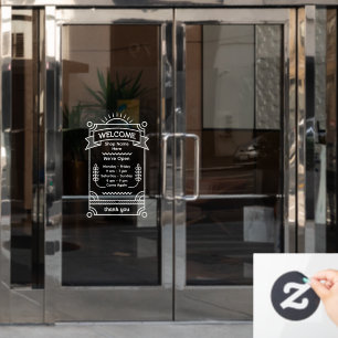 Customise Sunrise Restaurant Cafe Shop Open Hours Window Cling