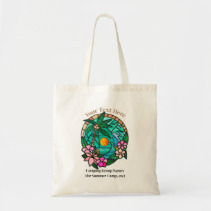 Customise sunset over an ocean with birds and tree tote bag