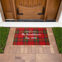 Customise Surname Clan Stewart Tartan Welcome Home