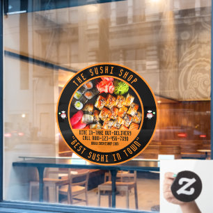 Customise Sushi Restaurant Large Front Window Cling