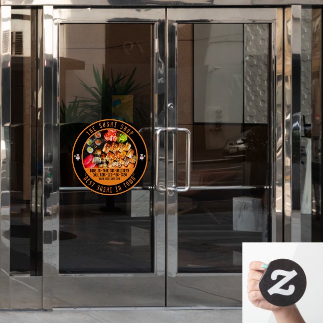 Customise Sushi Restaurant Large Front  Window Cling (Office Door)