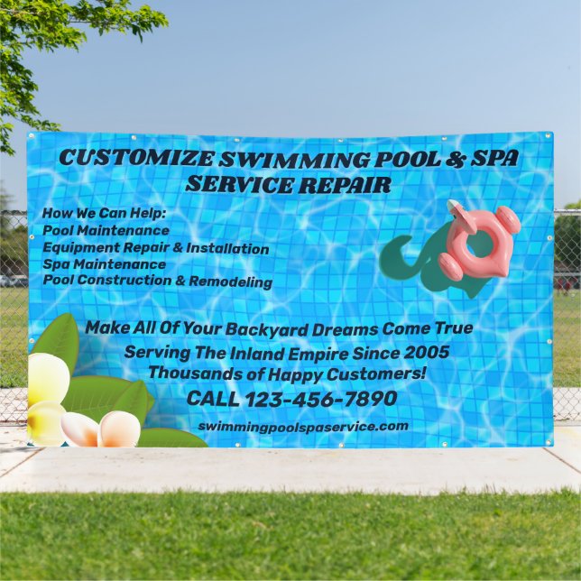 Customise Swimming Pool Spa Maintenance Repair Ser Banner (Outside)