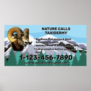 Customise Taxidermy Shop Business Promotional Poster
