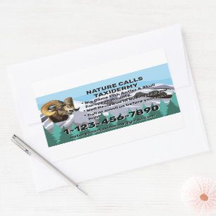 Customise Taxidermy Shop Business Promotional  Rectangular Sticker