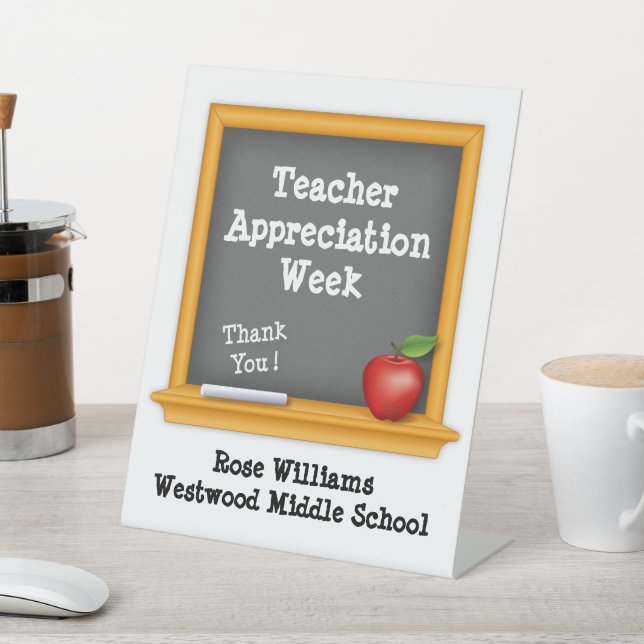 Customise Teacher Appreciation Week Thank You Pedestal Sign (In SItu)