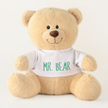 customise teddy bear name mint black custom
