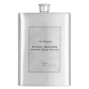 Customise Text Distressed Framed Inset Classic Fla Hip Flask
