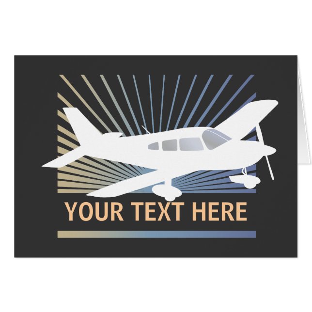 Customise Text - Low Wing Aeroplane (Front Horizontal)