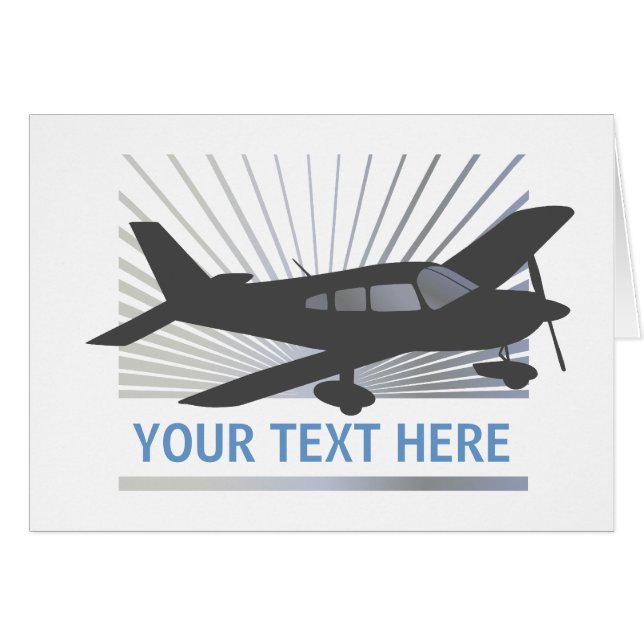Customise Text - Low Wing Aeroplane (Front Horizontal)