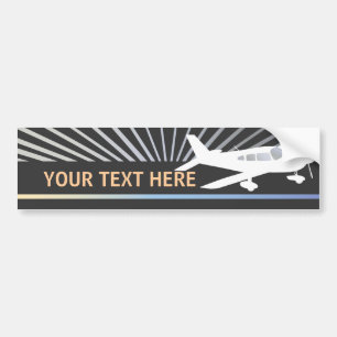 Customise Text - Low Wing Aeroplane Bumper Sticker