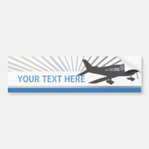 Customise Text - Low Wing Aeroplane Bumper Sticker