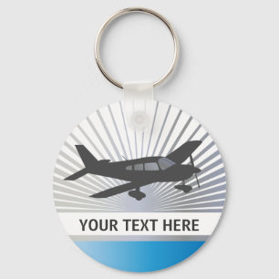Customise Text - Low Wing Aeroplane Key Ring
