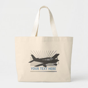 Customise Text - Low Wing Aeroplane Large Tote Bag