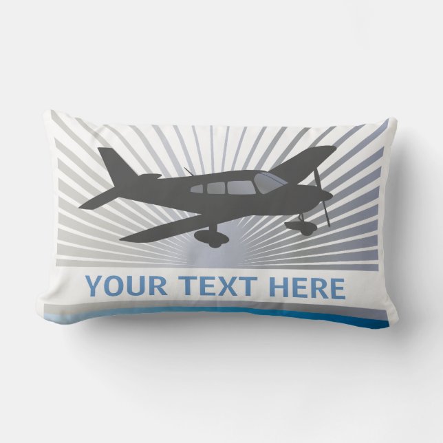 Customise Text - Low Wing Aeroplane Lumbar Cushion (Front)