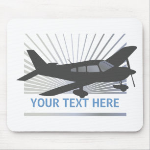 Customise Text - Low Wing Aeroplane Mouse Mat