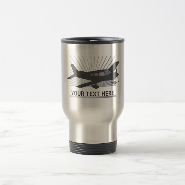 Customise Text - Low Wing Aeroplane Travel Mug (Center)