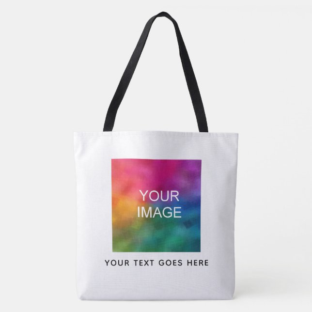 Customise Text Name Image Photo Logo Here Tote Bag (Front)
