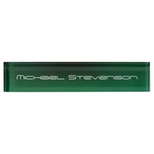 Customise Text Professional Modern Green Nameplate