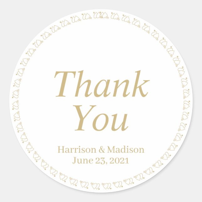 customise text Wedding gift favour tag stickers (Front)