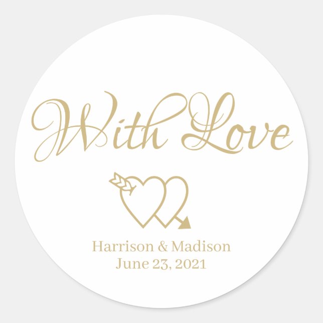 customise text Wedding gift favour tag stickers (Front)