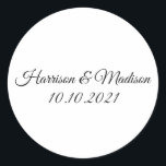 customise text Wedding gift favours Classic Round Sticker<br><div class="desc">customise text Wedding gift favours Classic Round Sticker</div>
