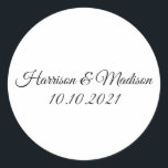 customise text Wedding gift favours Classic Round Sticker<br><div class="desc">customise text Wedding gift favours Classic Round Sticker</div>